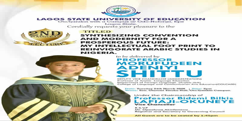 LASUED to Host 2nd Inaugural Lecture on Arabic Studies